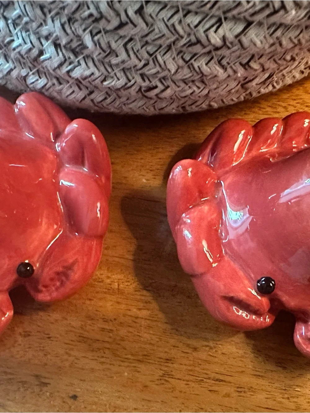 Vintage Ceramic Crab Salt and Pepper Shaker Set Ocean Beach Decor